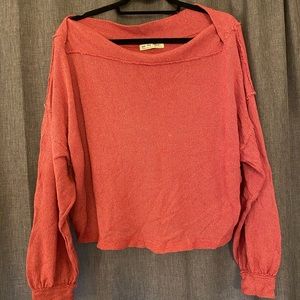 We the free boat neck loose knit sweater